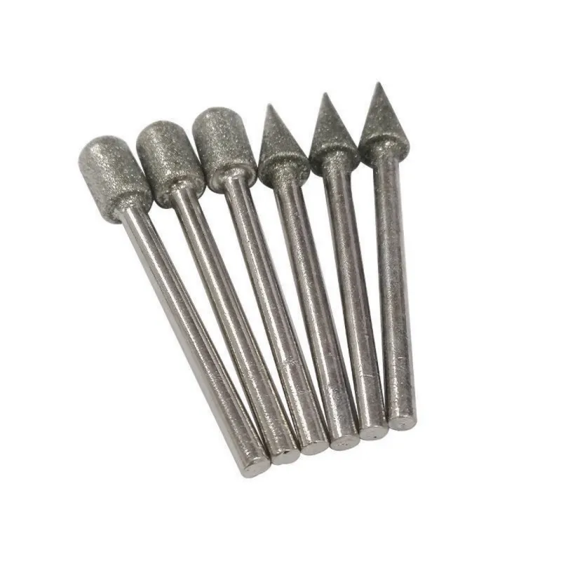 Imagem -02 - Diamond Grinding Head Burr Bit Grupo Ferramenta Rotativa Needle Point Acessórios de Gravura Stone Glass Carving Drill mm 20 Pcs
