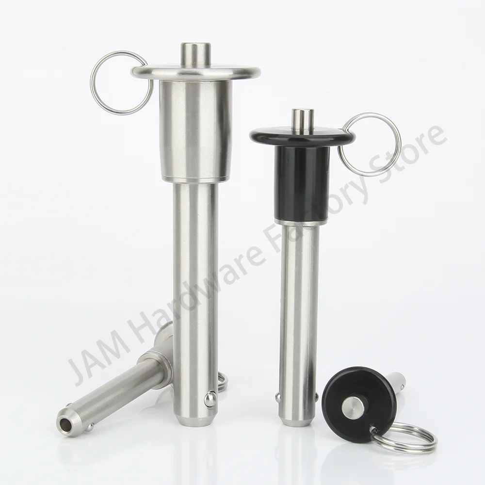 MJ110 Dia12~25mm Stainless Steel Ball Lock Pin With Free Safety Rope Button Quick Release Pin Usable Length10~100mm