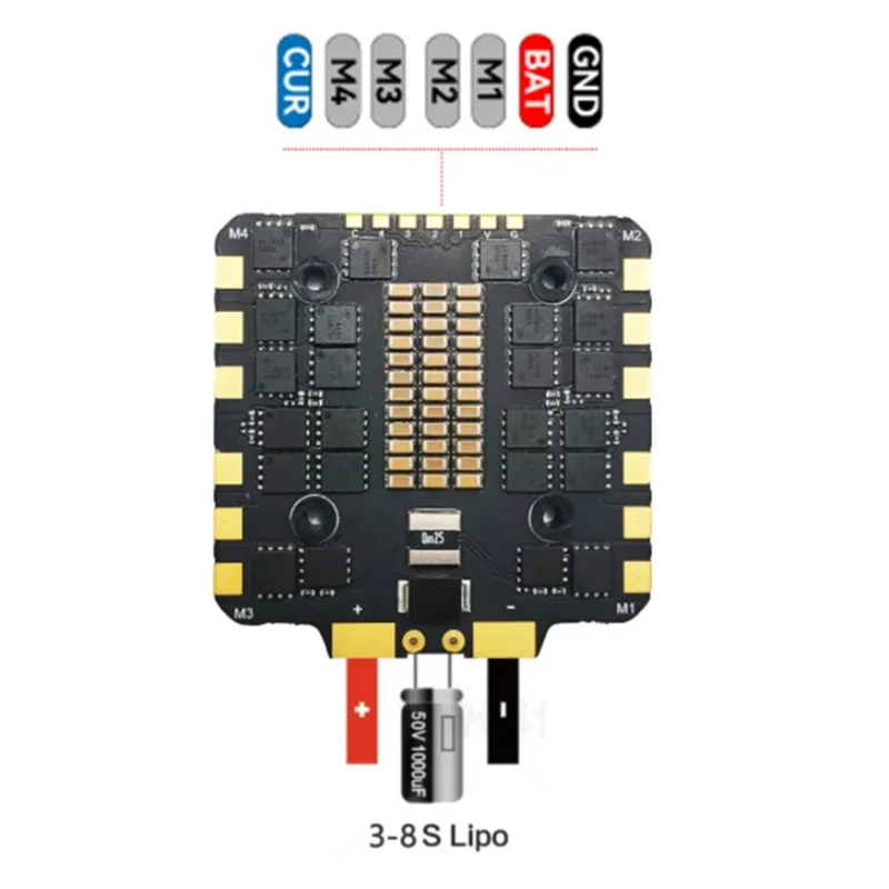 

Dependable-BLS 100A 4-In-1 ESC FPV Brushless ESC 30.5X30.5 EFM8BB21F16G MCU For RC FPV 13/15Inch Freestyle Drones Parts