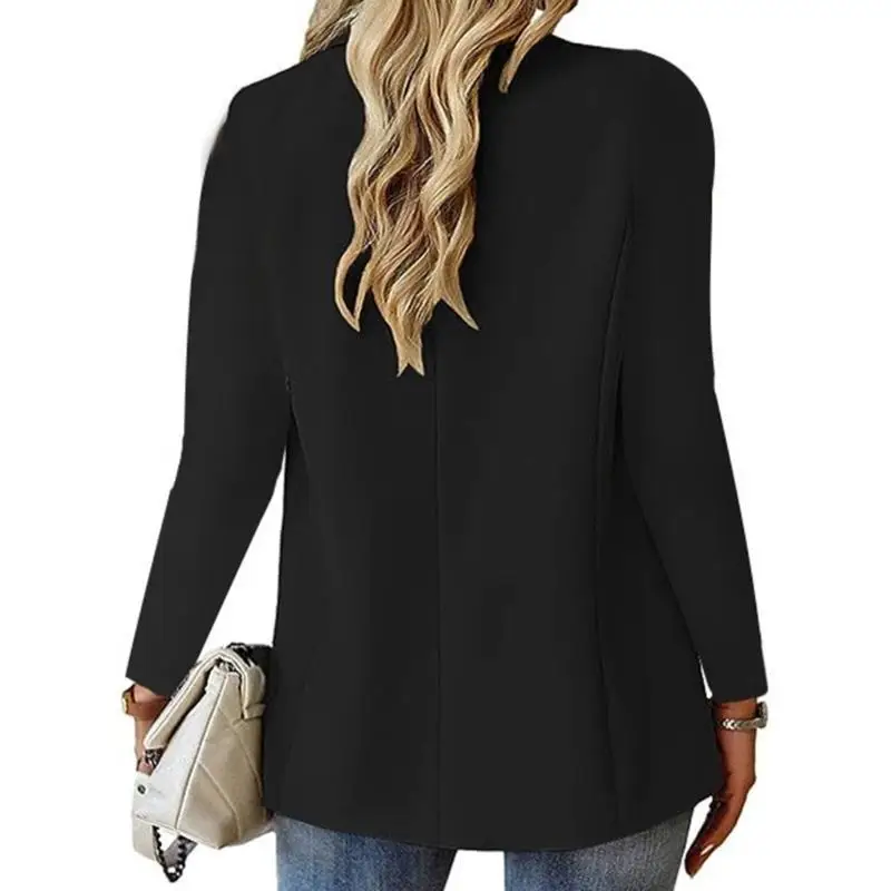 contemporain à manches longues pour femmes, couleur unie, tenue bureau, pratique en Polyester, d'automne, 652F