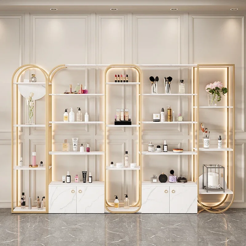 

Cosmetic display cabinet, light luxury beauty salon product display cabinet, shelf with light display rack