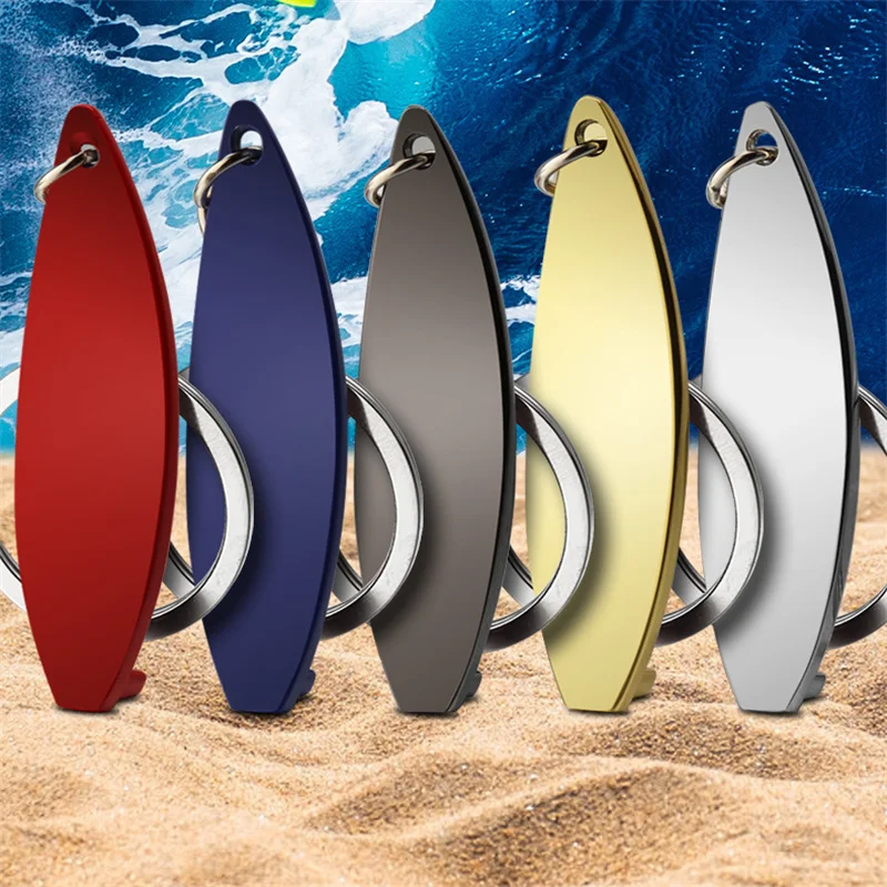 

Unisex Multi-function Keychain Surfboard Shaped Bottle Opener Metal Surfboard Pendant Keyring Key Holder Gift Car Decoration