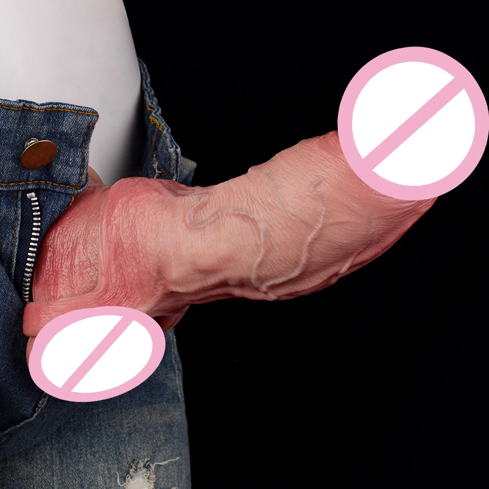 ORALSX 10 أنماط سيليكون واقعية مفتوحة نهاية القضيب كم مع تأخير القذف الجنس لعب الذكور غطاء الديك ديك المكبر #3