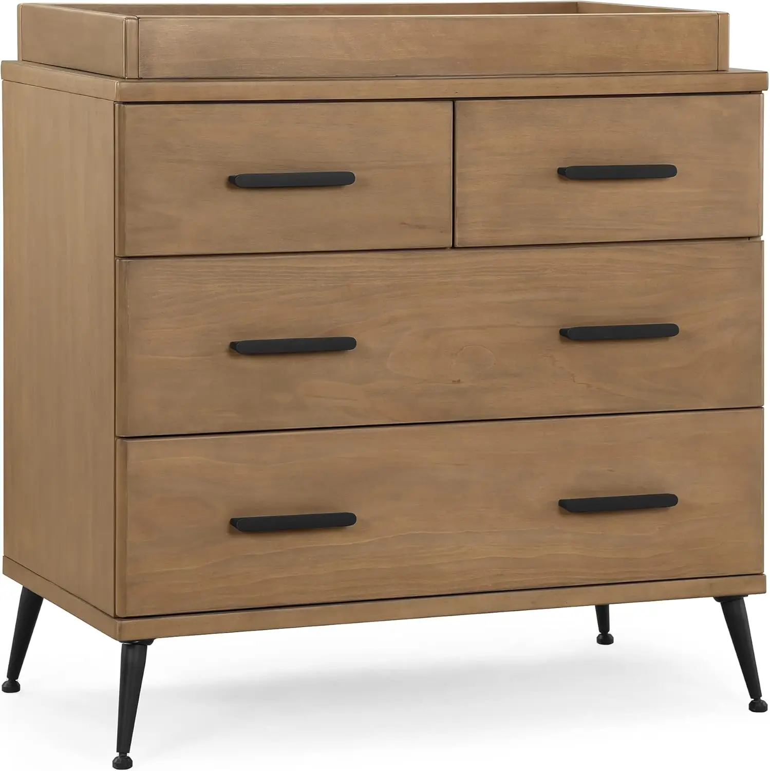 Children Sloane 4 Drawer Dresser with Changing Top - Greenguard Gold Certified, Acorn/Matte Black