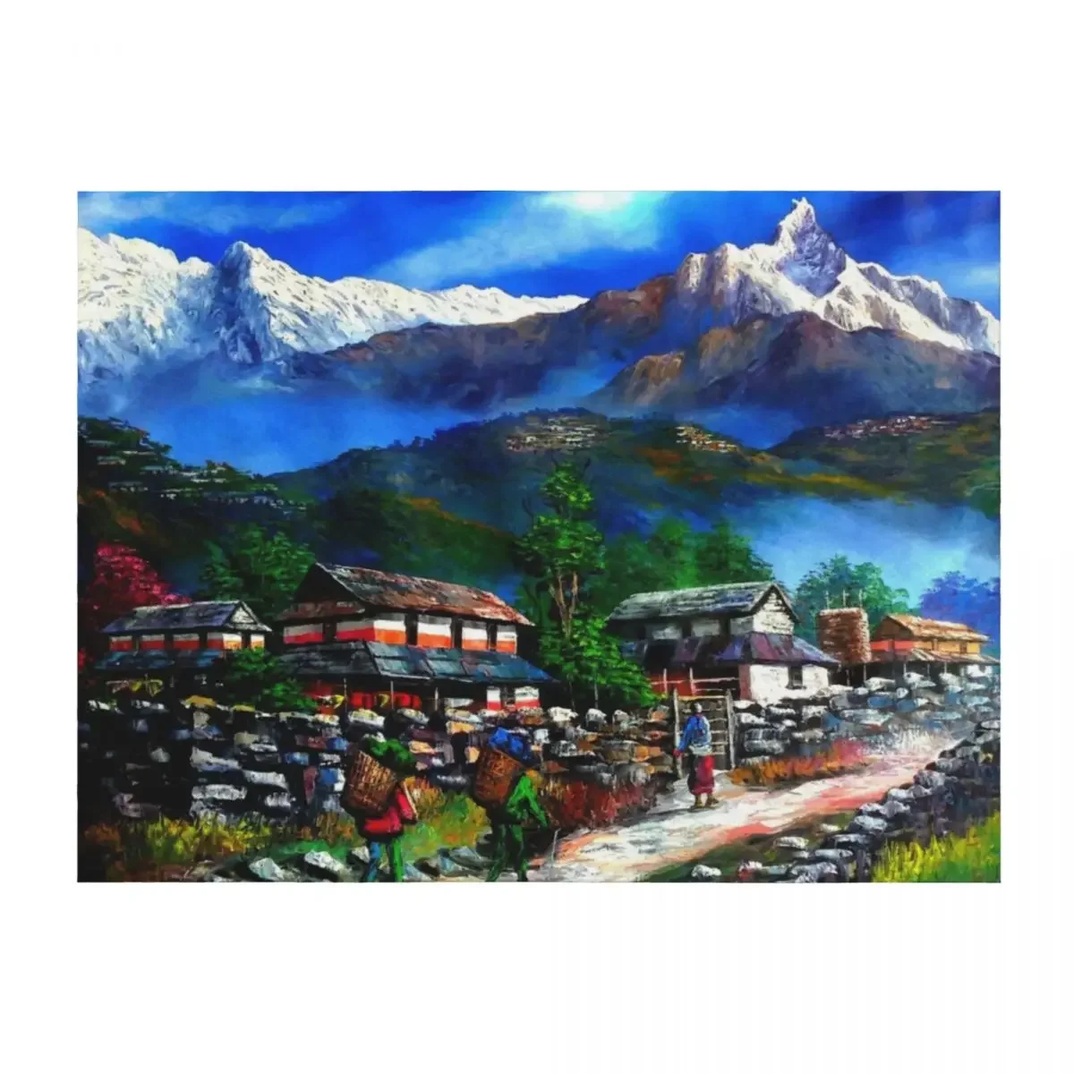 

Panoramic View Of Everest Mountain Throw Blanket for winter Furry Stuffeds Decorative Throw Blankets