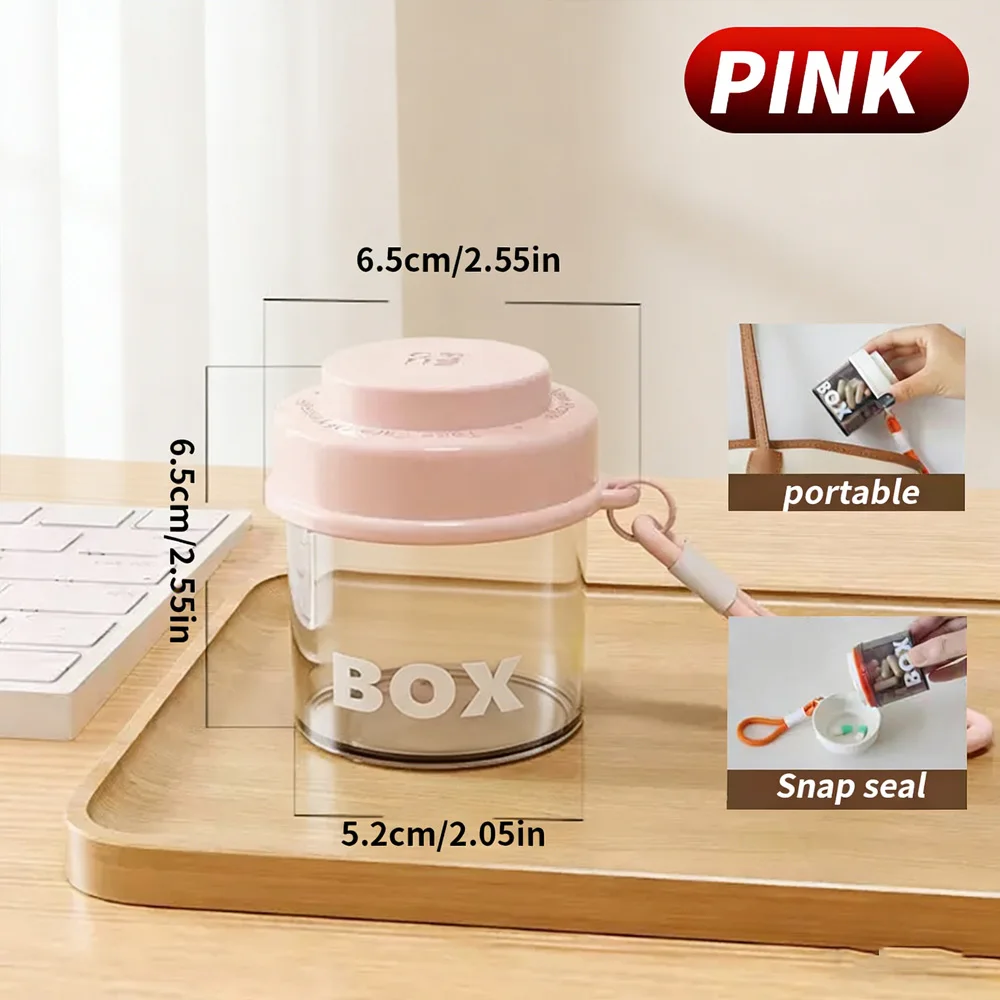 4 Compartments Round Pill Storage Box with Lid Portable Medicine Organizer for Home Office image 6