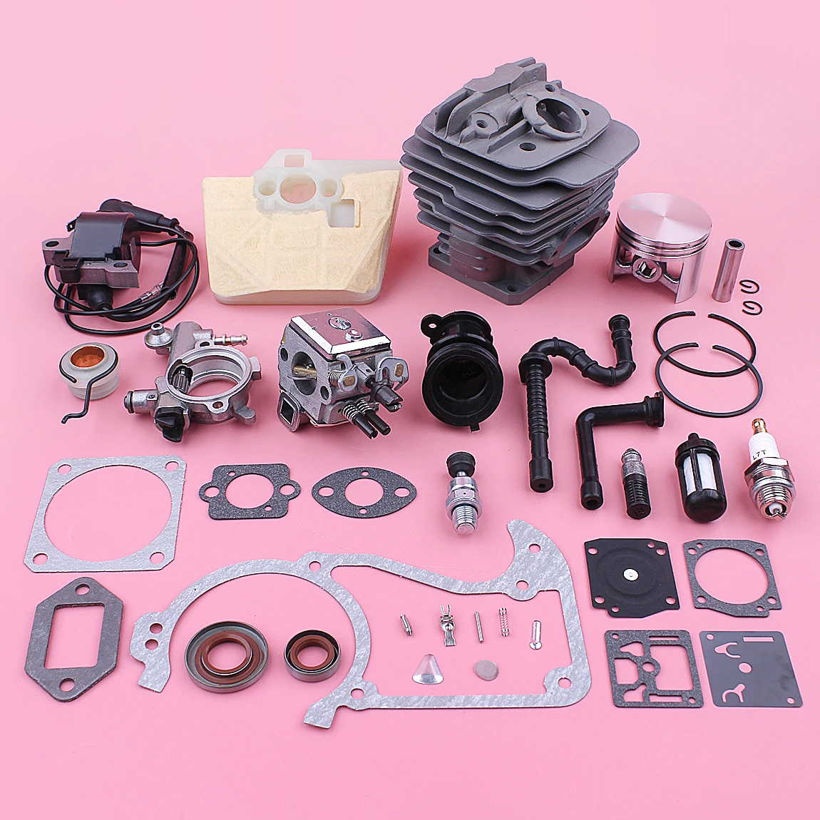 Kit de junta de bobina de ignição de carburador, pistão de cilindro 48mm para stihl 034 036 ms360 ms340 peças de motor de motosserra com filtro de ar