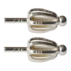 Solid 925 Sterling Silver screw Stud Earring Post Pin with screw earring backs for Pearl earring stud Jewelry diy Components