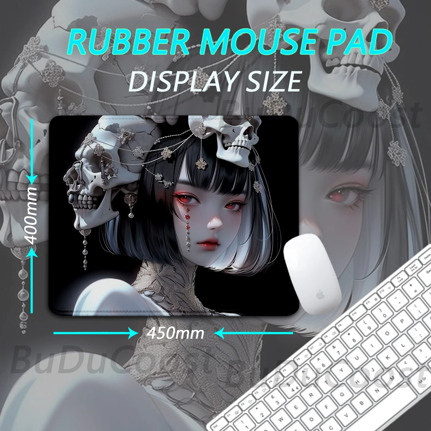 

Hot selling item Gaming Professional Speed Mousepad E-Sports Mouse Mat 45x40CM Oni Mask Girl Gaming Mouse Pad Gamer Keyboard Mat