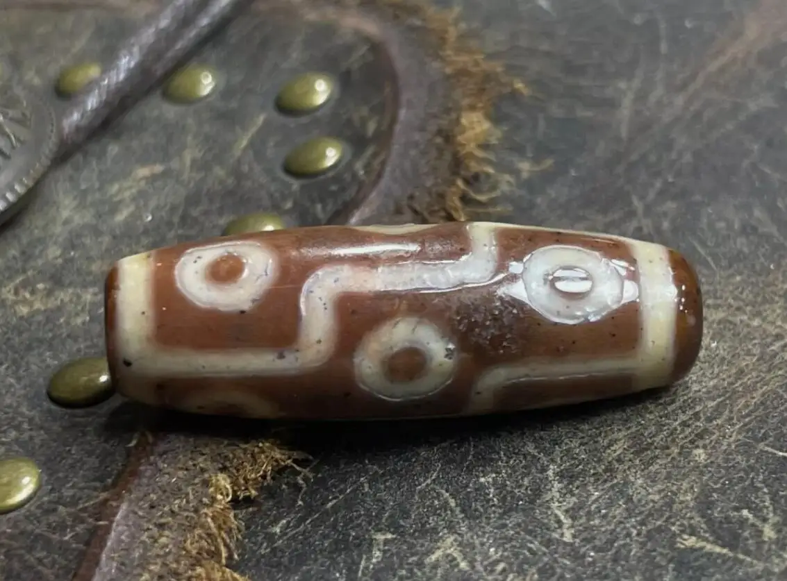 Tibetan Nepalese Himalayan Ancient agate Old Dzi Talisman 9 eye Beads Amulet