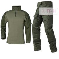 GEN2 G2 OD Army Green Tactical Uniform Outdoor Sports Training Long Sleeve Shirt Pants Trousers set Paintball Hunting
