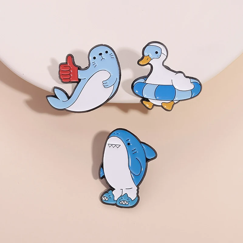 3pcs/set Anime Neko Cat Enamel Pins Marine Creatures Day of the Dead Inspirational Spanish Quotes Cartoon Animal Brooches Badge