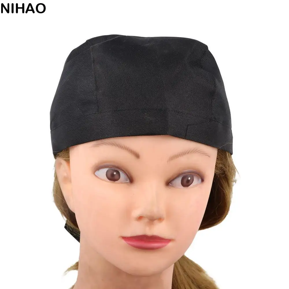 

Рабочая шапка Дышащая шляпа шеф-повара Хлопковая сетчатая кулинарная шапка Регулируемые черные шапки официанта унисекс