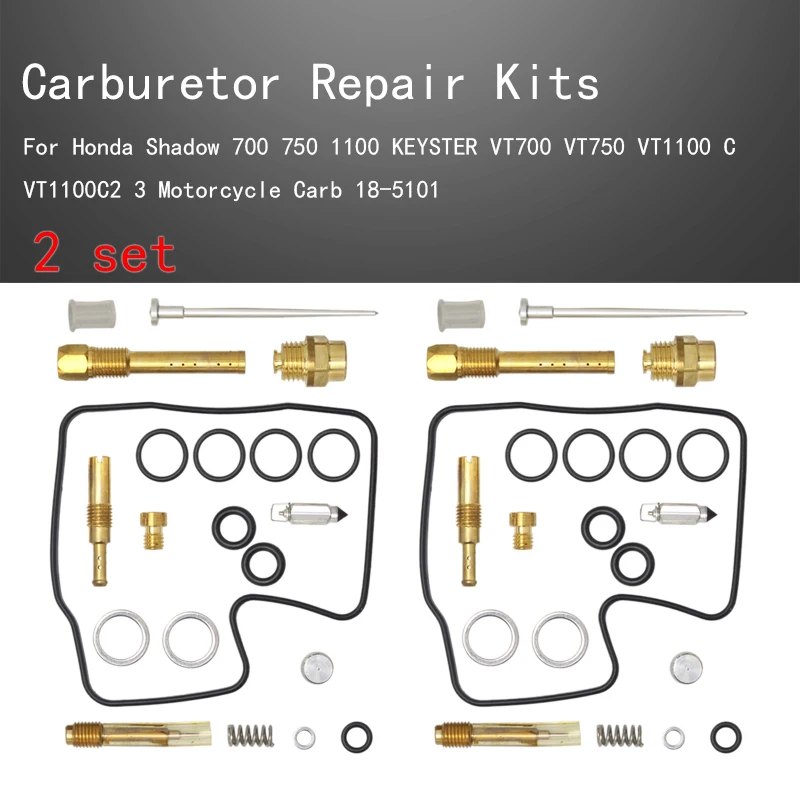 

2 комплекта ремонтных комплектов карбюратора для Honda SHADOW 1100 KEYSTER VT700 VT750 VT1100 C VT1100C2 3 мотоциклетных карбюратора 18-5101