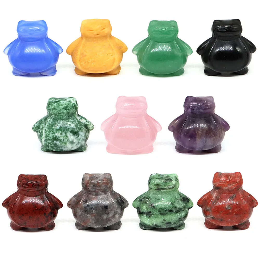 

1.2" Carbitus Statue Natural Stone Healing Crystal Cartoon Figurine Energy Mineral Gemstones Hand Carved Crafts Home Decor Gifts