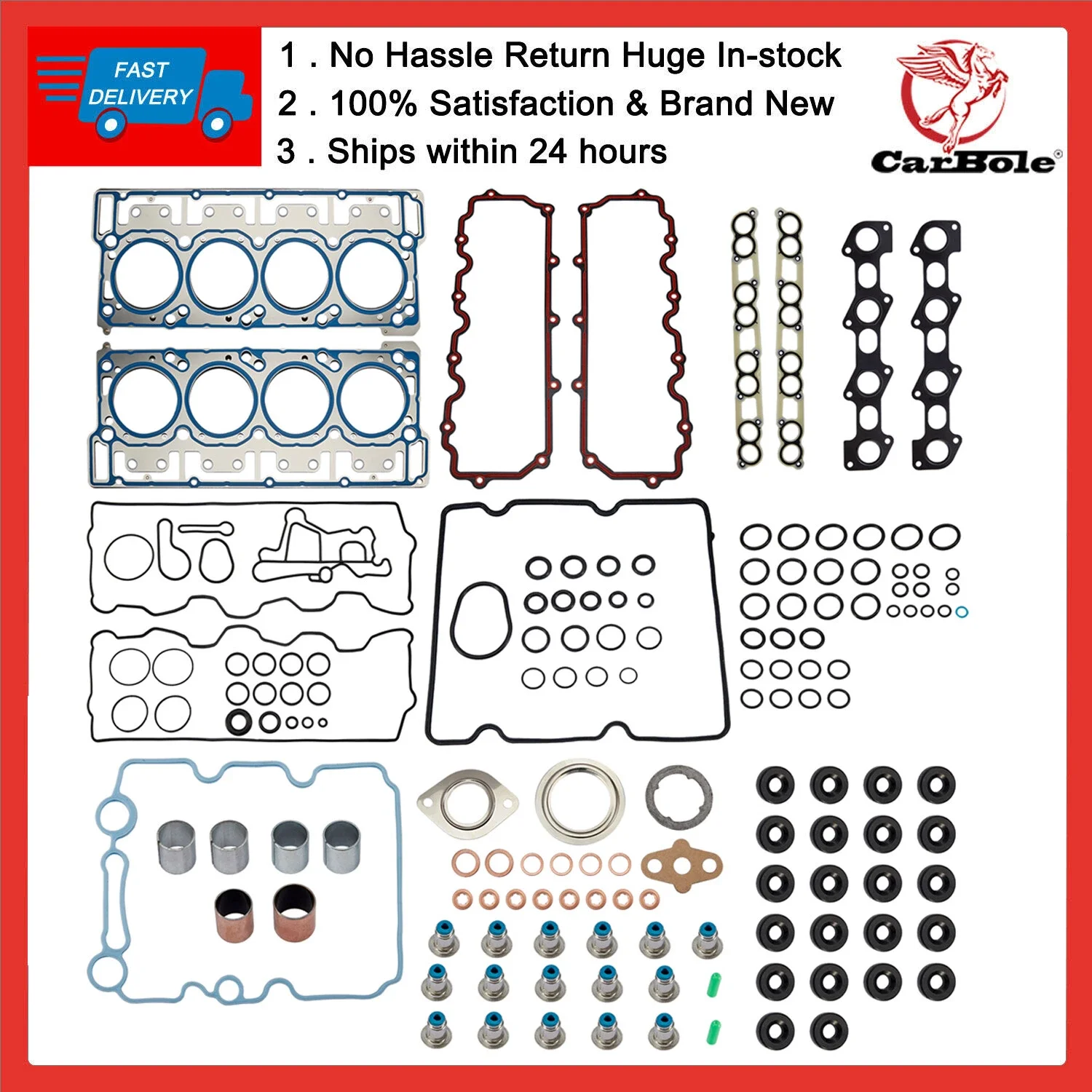 

Комплект прокладок головки блока цилиндров с 20-мм штифтами для Ford E350 F250 F350 Super Duty DIESEL 6.0T 2003-2010 гг.