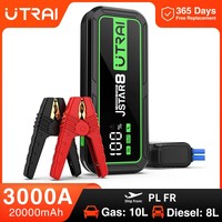 UTRAI 3000A Car Jump Starter Portable Power Bank Car Booster For 10L Gas/8L Diesel Auto Safety Hammer Emergency Starting Device