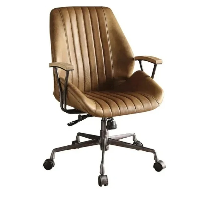 Sedia da ufficio con piano in fisarmonica, in pelle, con venature, per giochi, adhd, estetica, con braccioli a forma di gufo, per camera da letto, con ruote di design, sedia da ufficio calva