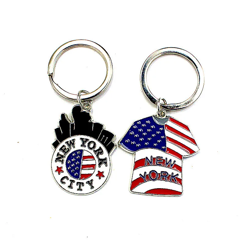 keychain york Independence Day New York Souvenirs Handbag Keychains Metal Rings Stylish Pendants Bag Decorative Charm gifts