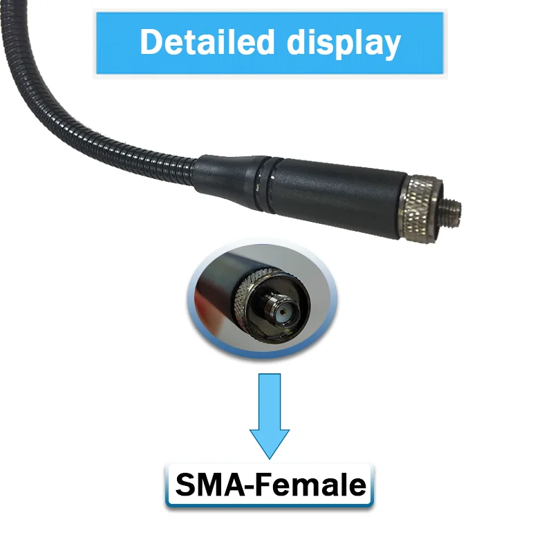 Original UV-25 Gooseneck Tactical Antenna Baofeng Walkie Talkie Antenna Flexible SMA-Female 33cm VHF UHF For UV-25 Pro Max Radio