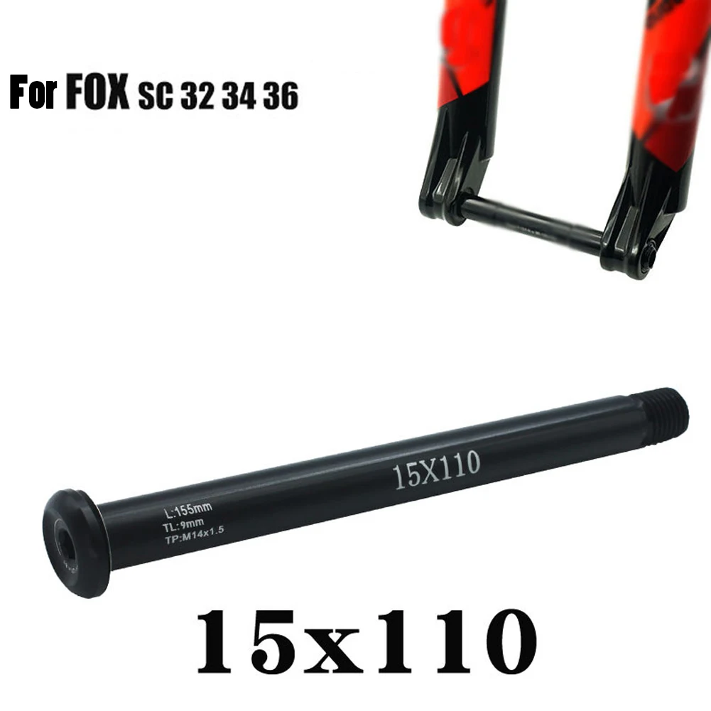 Forcella anteriore per bicicletta bici perno passante bici nera 15x110mm leva in lega di alluminio spiedo per FOX SC32 34 36 pratico