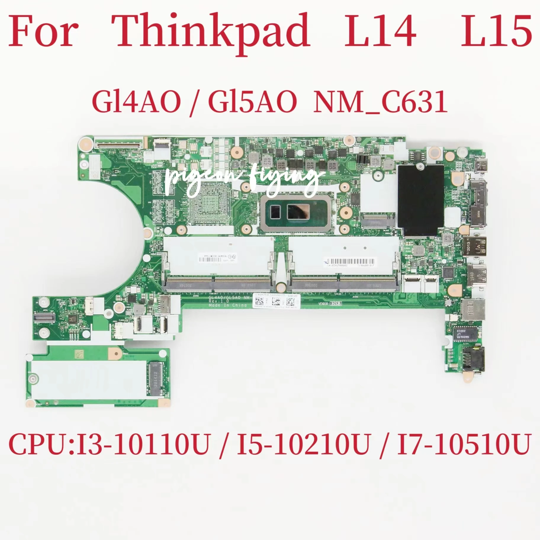 

Системная плата GL4A0 / GL5A0 для Thinkpad L14 L15, материнская плата для ноутбука, Процессор: Φ/Φ 100%, тест ОК