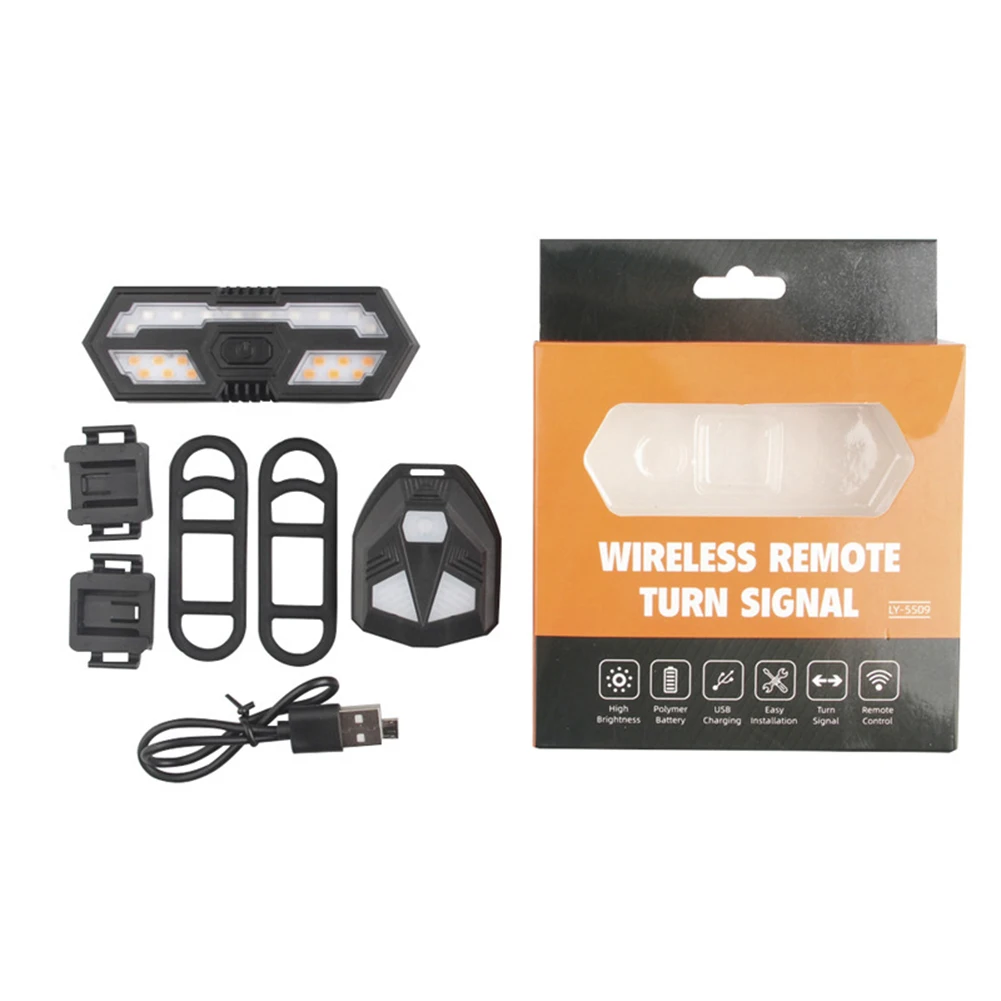 Bicycle Waterproof  Tail Lights ABS  Indicator 80 Lumens With 700mAh Battery Wireless Remote Tail Light 96X34X21.5mm