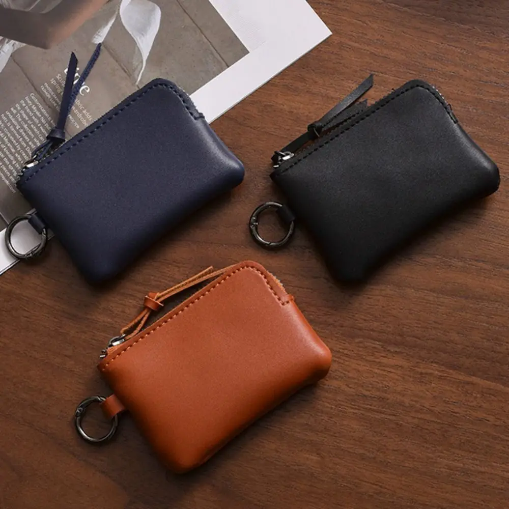 

Vintage PU Hanging Neck Wallets Retro with Keychain Key Holder Purse Soft Portable Men's Money Pouch Outdoor