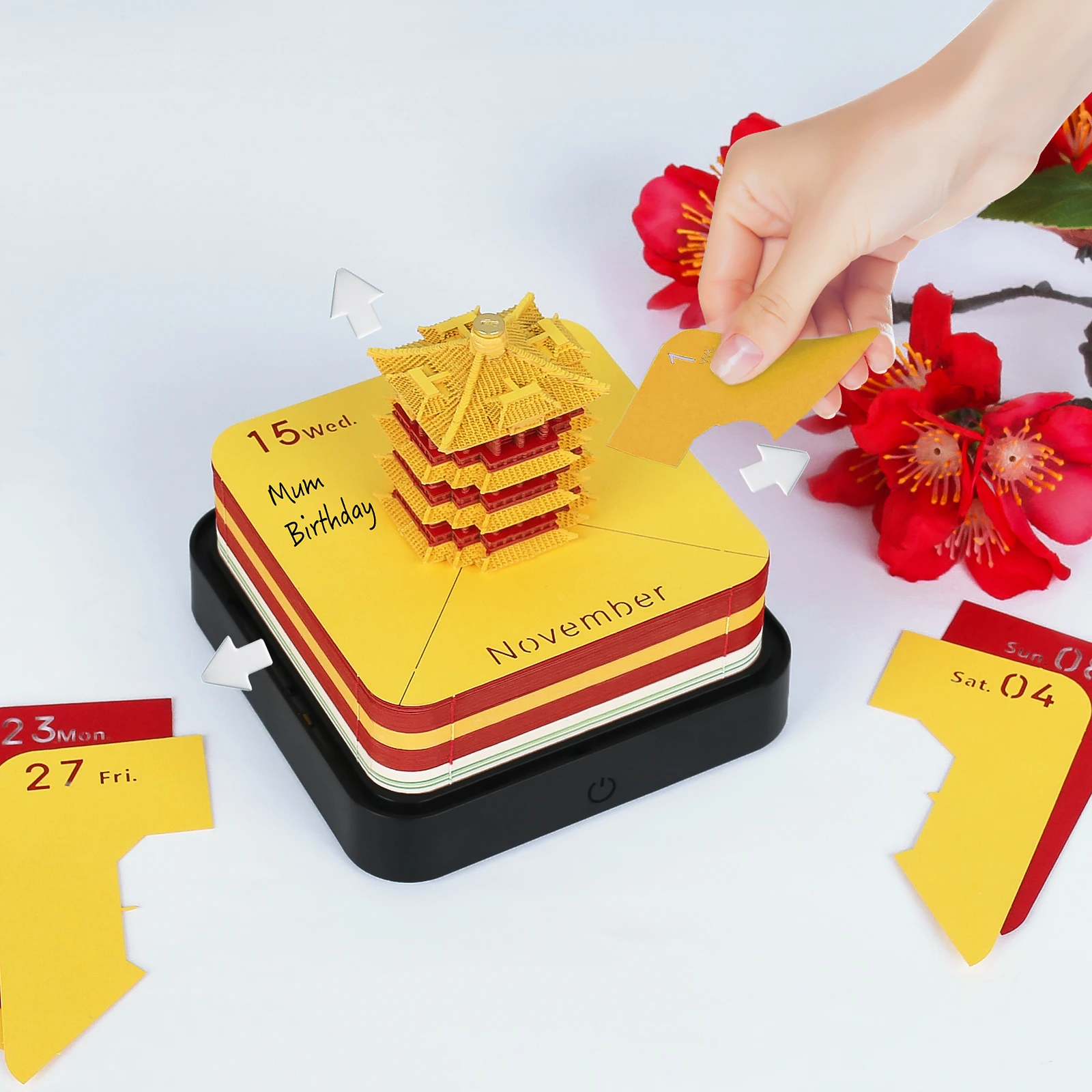 Yellow Crane Tower 2026 Calendar 3D Memo Pad Omoshiroi Block Office Desk Calendar 242Sheets 3D