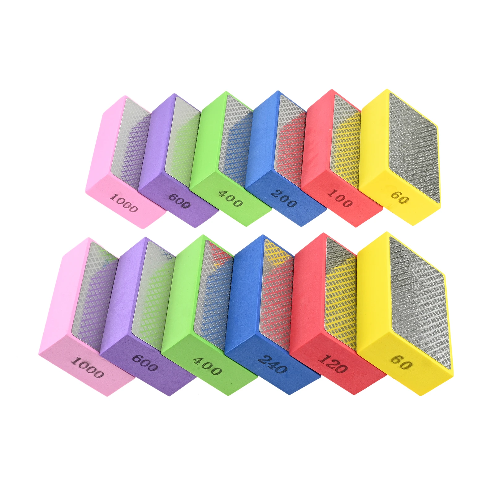 

6pcs/set Diamond Sponge Hand Polishing Pads 60-1000 Grit Abrasive Grinding Block Pad Wet Dry Sanding Block for Glass Tile Marble