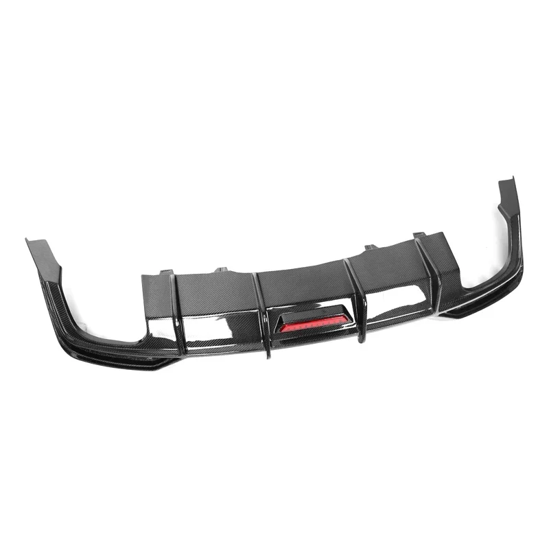 KB Style Carbon fiber rear diffuser with LED light Fit for Audi A5 B9.5 Sedan S Line 2021+ rear bumper diffuser lip