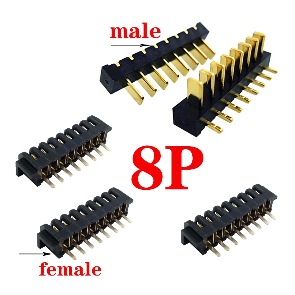

5/20 пар разъемов Blade Battery Connector с шагом 2,5 мм, 8-контактные штекеры и гнезда, ток 8А, золотое покрытие, для пайки на печатную плату