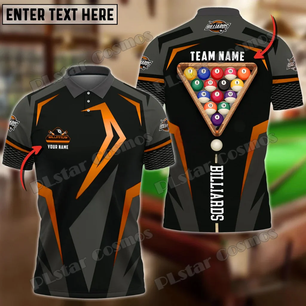 Billiard Ball 8 Rack Sport Multicolor Options Custom Name 3D Printed Fashion Men's Polo Shirt Summer Unisex Casual Shirt POL230