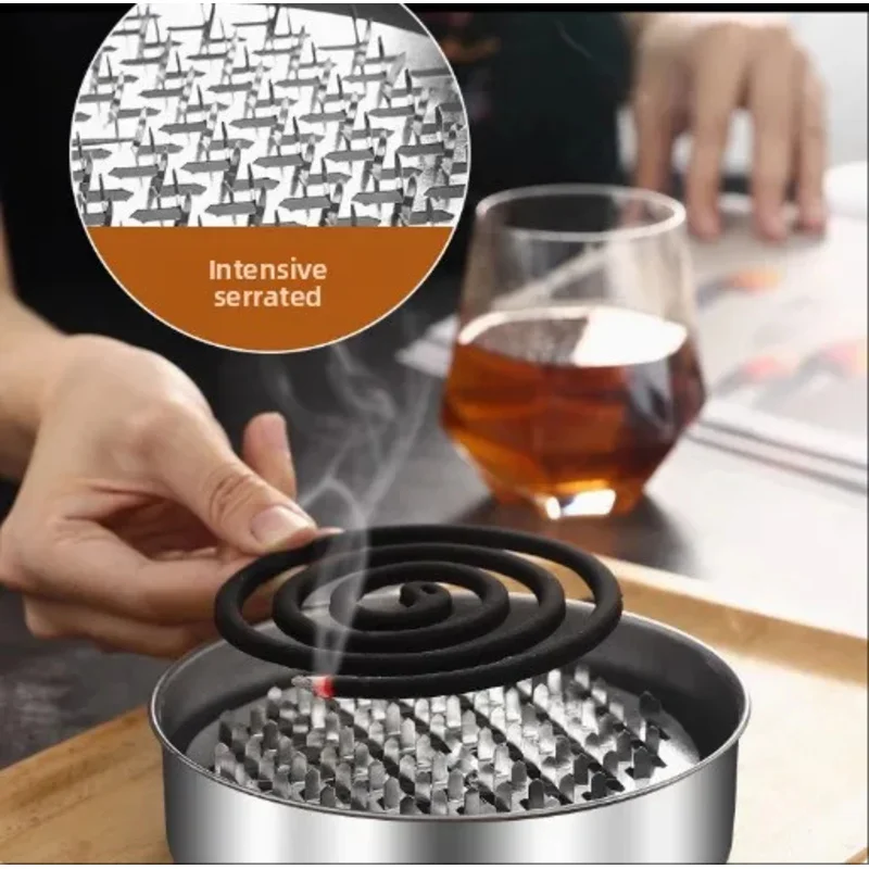 

Коробка от комаров, портативный лоток для катушек из нержавеющей стали, большой спиральный держатель для курильниц с крышкой для дома