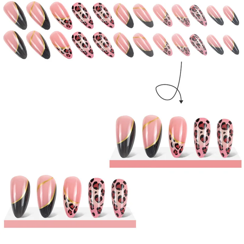 Nails applied on natural hands showing almond shape and wear
