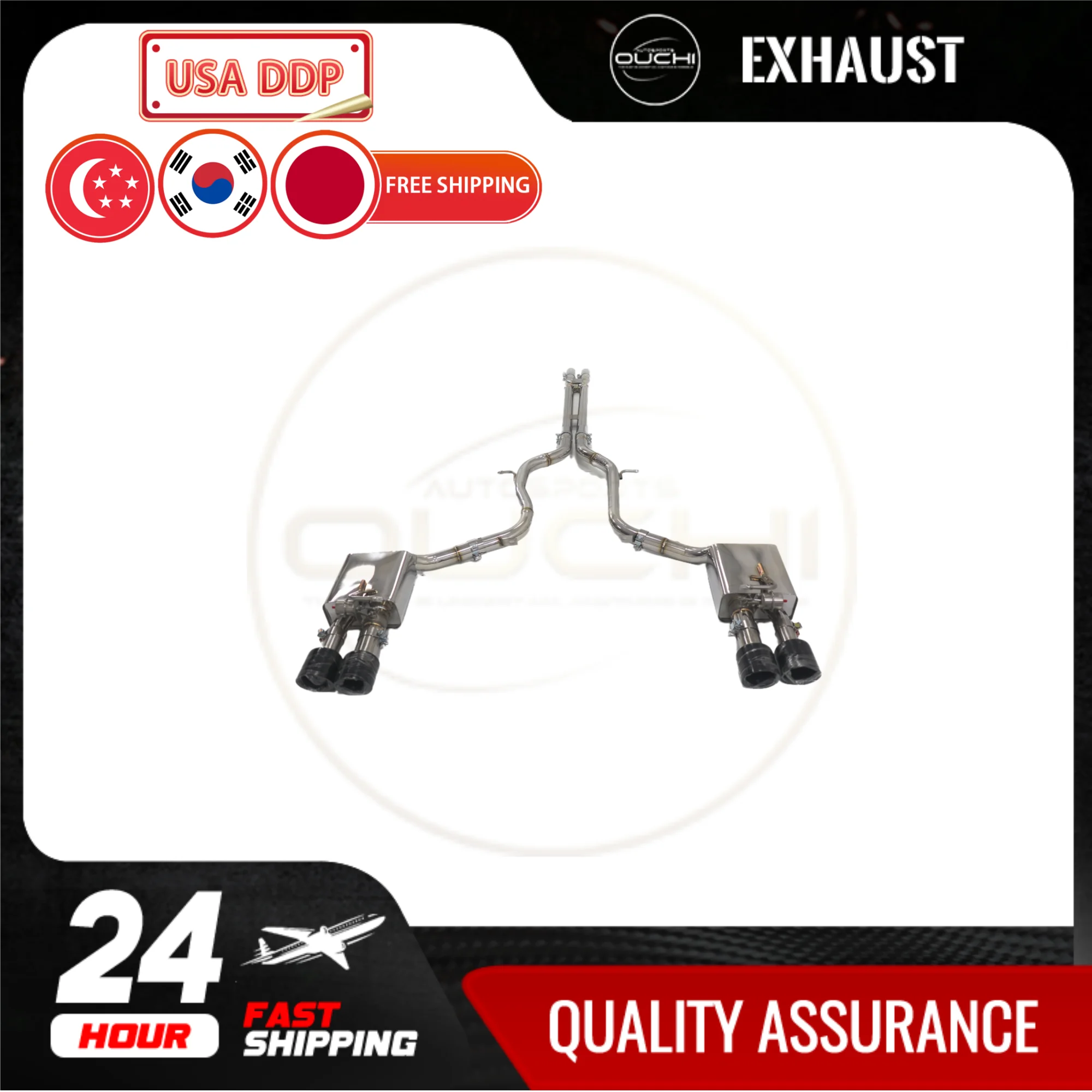 

OUCHI High Performance Catback for Porsche Panamera Turbo 970 4.8T Stainless Steel Exhaust System Auto Parts Vacuum Valve Tips