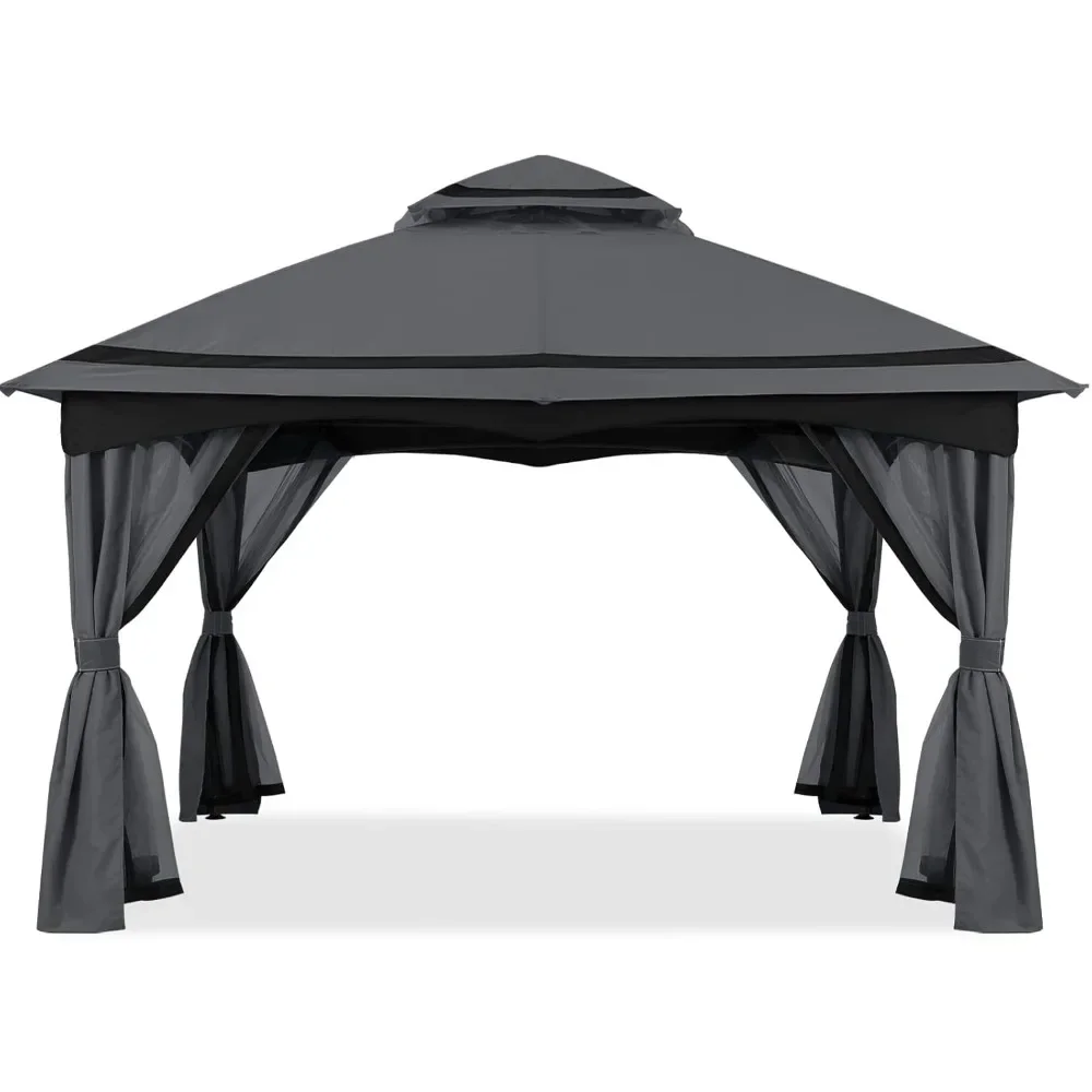 10x12FT  Outdoor Patio Gazebo with Mosquito Netting for Backyard, Patio, Garden