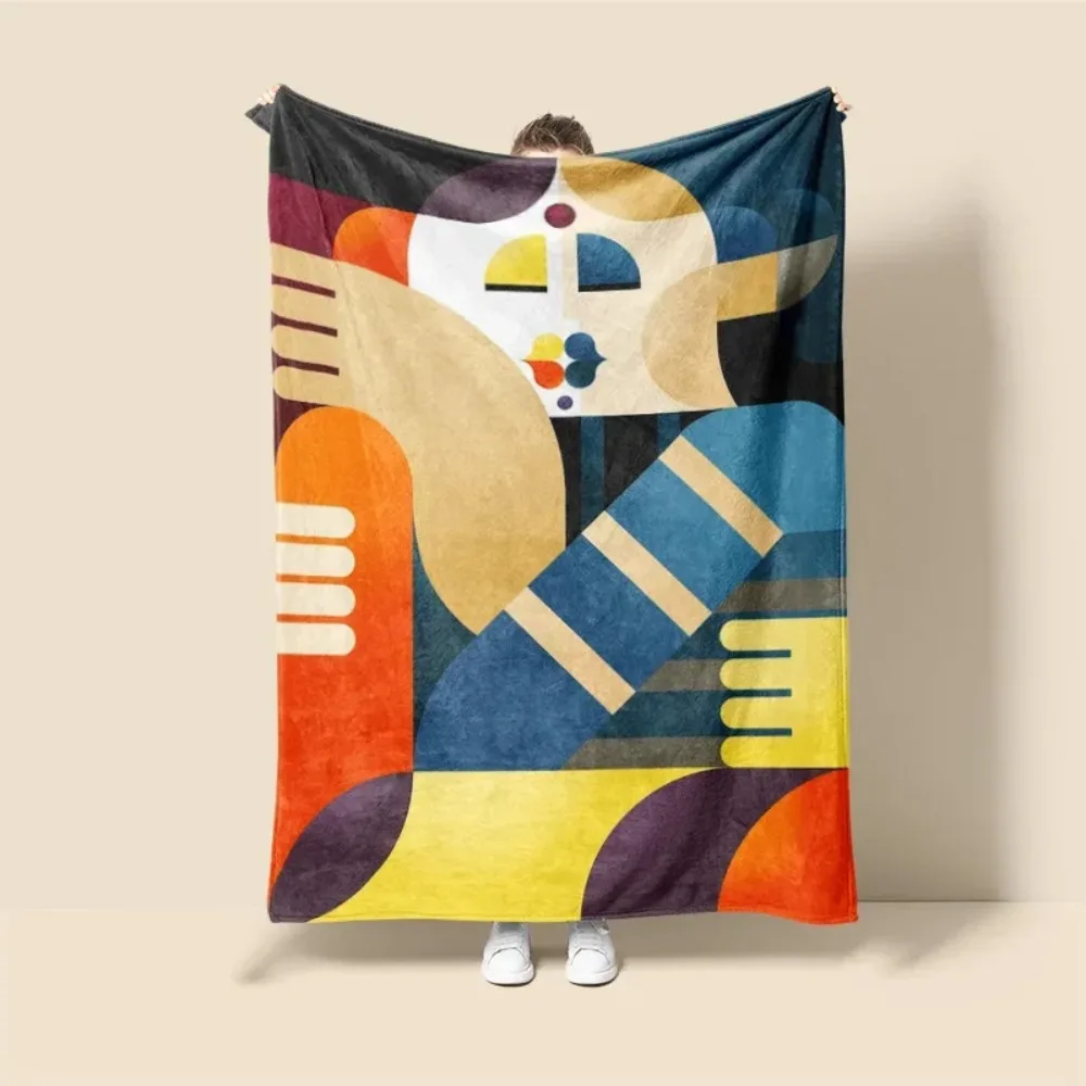 Scandinavian ins style Morandi blanket abstract geometric design anti-static dust Netroots with the same sofa cover blanket