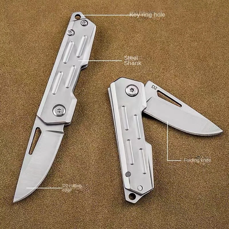 Portable Folding Pocket Knife with Stainless Steel Blade, Outdoor Travel Camping Tools, Keychain, Pendant, Holiday Gift