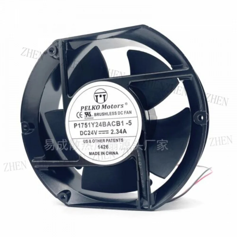 Y FOR  PELKO Motors G1751Y24BACB1-5 DC 24V 2.34A 2-Wire Cabinet Inverter Cooling Fan
