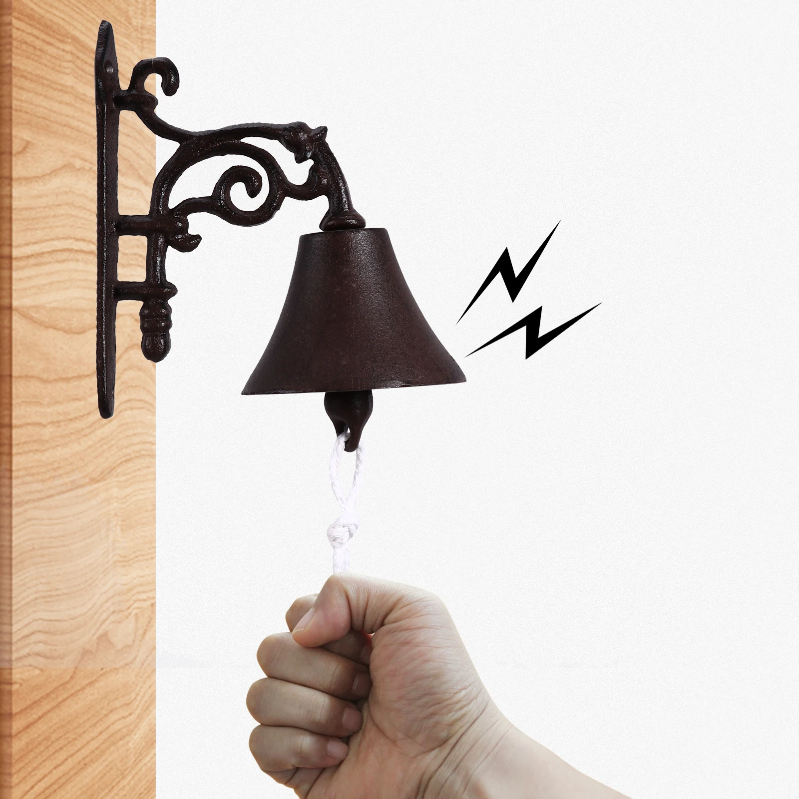 

1 set Retro Door Bell Vintage Cast Iron Wall Hanging Home Decor Unique Design Rustic Style Gift Idea for House Decoration