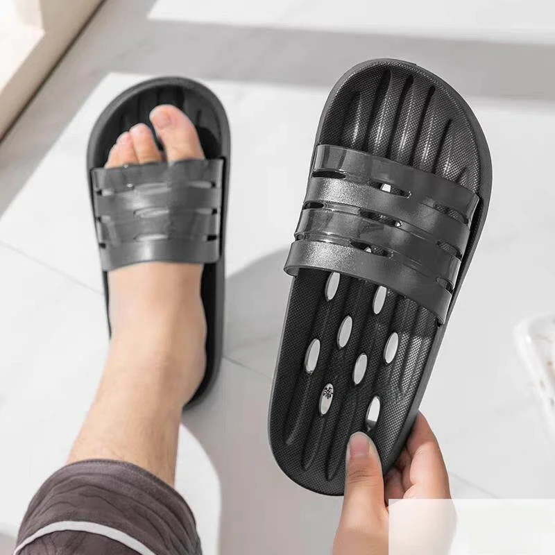 Bathroom Slippers Men's Bath Anti-slip Indoor Home Use Thick Bottom Leaky Quick Dry Men's Sandals Women's Summer Slippers