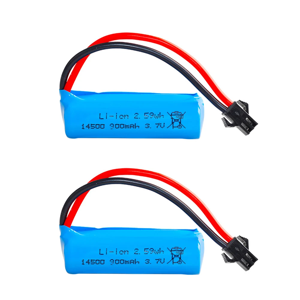 3.7V 900mah lipo battery For C2 D828 RC Car toys accessories 3.7V 800mah upgrade 14500 SM-2P For RC Stunt Dump Car Battery Toys