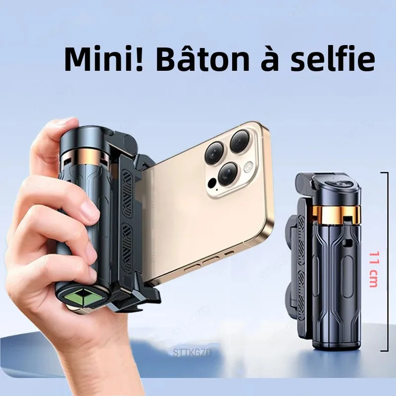 Super Mini perche à Selfie, support pour téléphone Portable, aide au tir, conception intégrée polyvalente, télécommande Bluetooth pour diffusions en direct