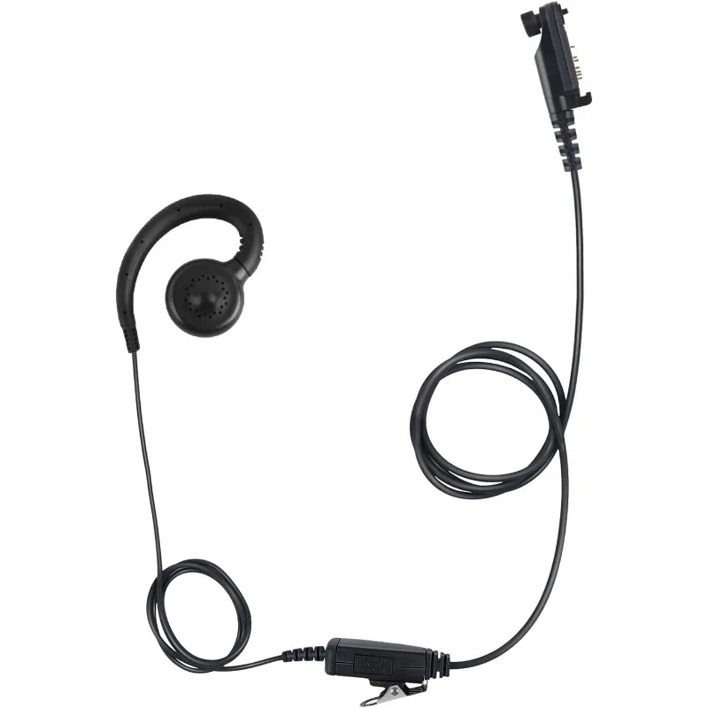 C Swivel Earpiece with PTT Mic Over Ear Earhooked Walkie Talkie Headset Compatible for Hyt hytera hp682 HP602 PD602 PD602i PD662