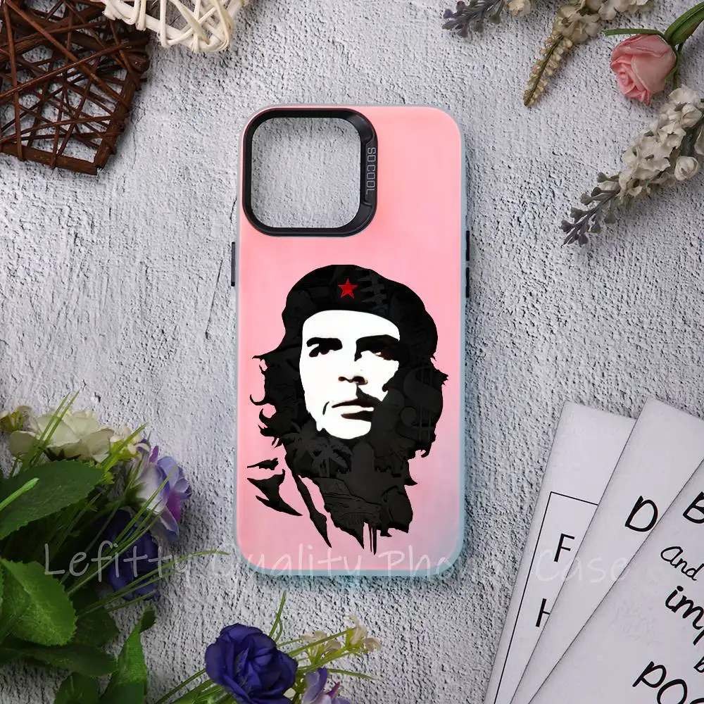 

Che G-Guevara Cuba Phone Case For IPhone 16 15 14 13 12 11 Pro Max Matte Aurora Multicolor Laser Gradient Funda