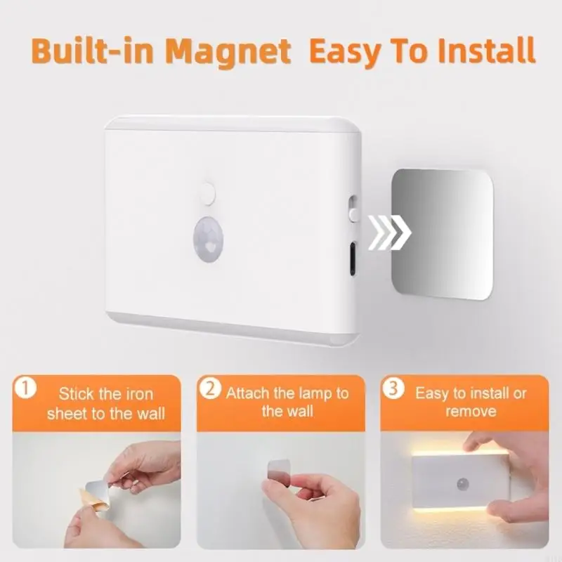 Portable USB Powered Night Light With 400mAh Battery And Auto On Off Feature USB Rechargeable Motion Sensors Lights M4YD view 5