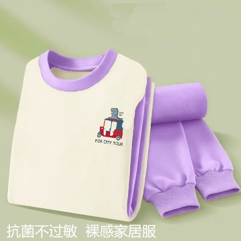 2026 Herbst- und Winter-Kinder-Pyjama-Sets, Weiche, Bequeme, Verdickte Warme Hauskleidung für Jungen, Langarm-Schlafanzüge – Detail 2