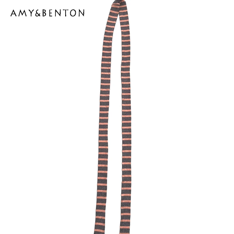 Оригинальный дизайн, оранжевый женский шарф, корейский новый милый милый полосатый всесезонный универсальный шейный платок, женский