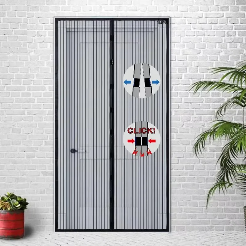 1D-Anti-Mosquito Mesh Auto-Close Magnetic Anti-mosquito Mesh Invisible Door Mesh Anti-bug Fly Partition Curtain Magic Mesh